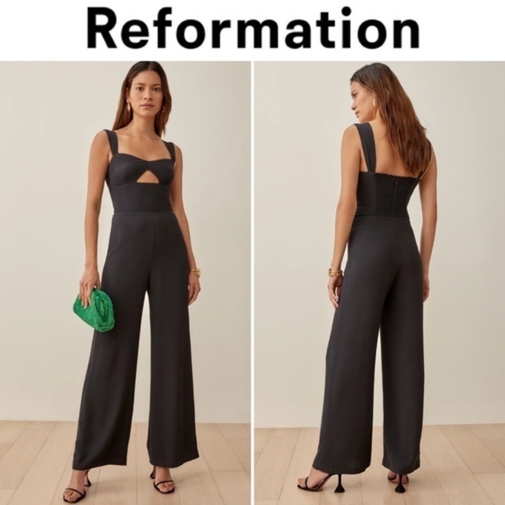 Reformation Poppy Jumpsuit in Black sz 2 NWT 248$